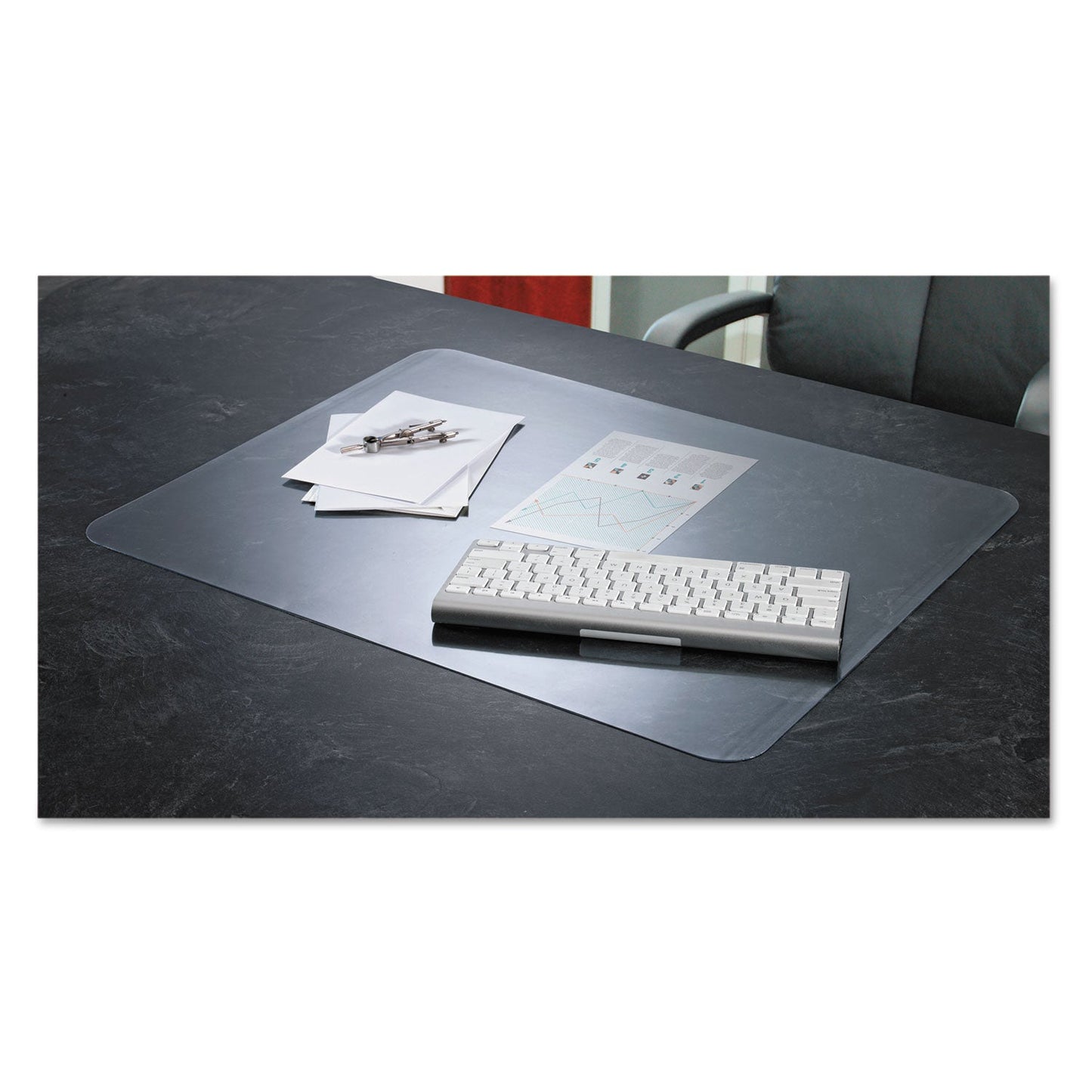 Artistic KrystalView Desk Pad with Antimicrobial Protection, Glossy Finish, 22 x 17, Clear
