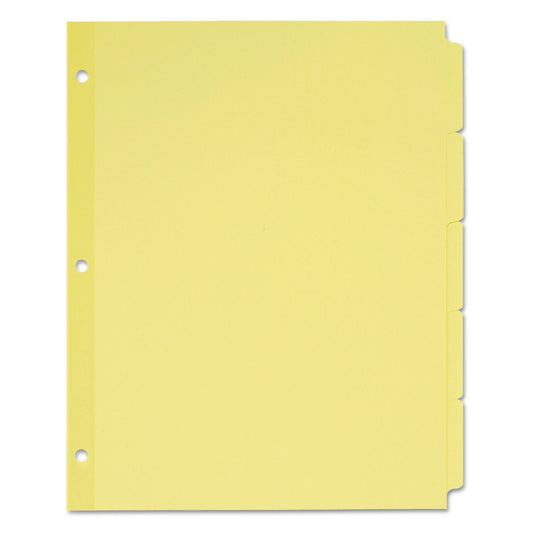 Avery Write and Erase Plain-Tab Paper Dividers, 5-Tab, 11 x 8.5, Buff, 36 Sets