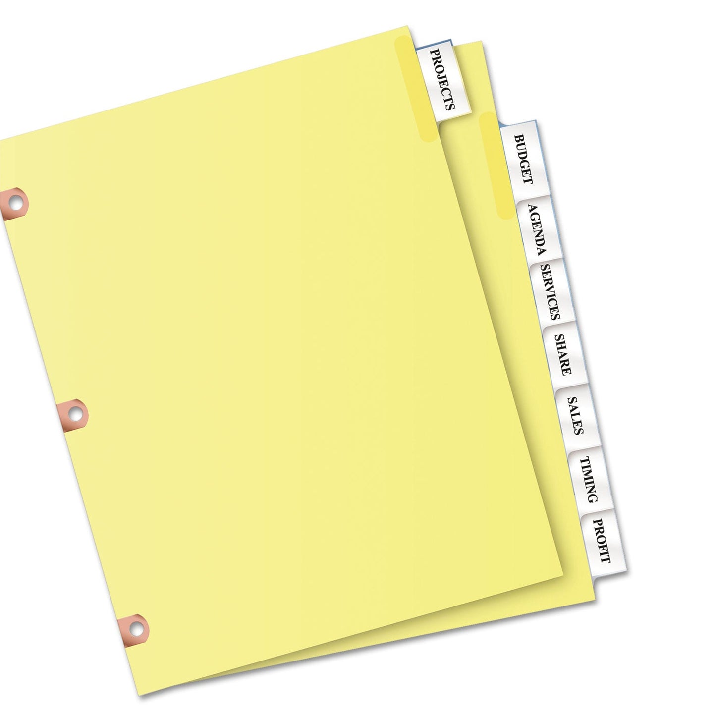 Avery Insertable Big Tab Dividers, 8-Tab, Double-Sided Gold Edge Reinforcing, 11 x 8.5, Buff, Clear Tabs, 1 Set