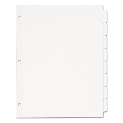 Avery Write and Erase Plain-Tab Paper Dividers, 8-Tab, 11 x 8.5, White, 24 Sets