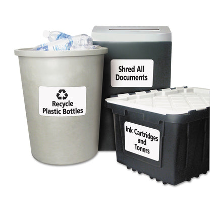 Avery Durable Permanent ID Labels with TrueBlock Technology, Laser Printers, 5 x 8.13, White, 2/Sheet, 50 Sheets/Pack