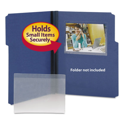 Smead Self-Adhesive Poly Pockets, Top Load, 6.25 x 4.56, Clear, 100/Box