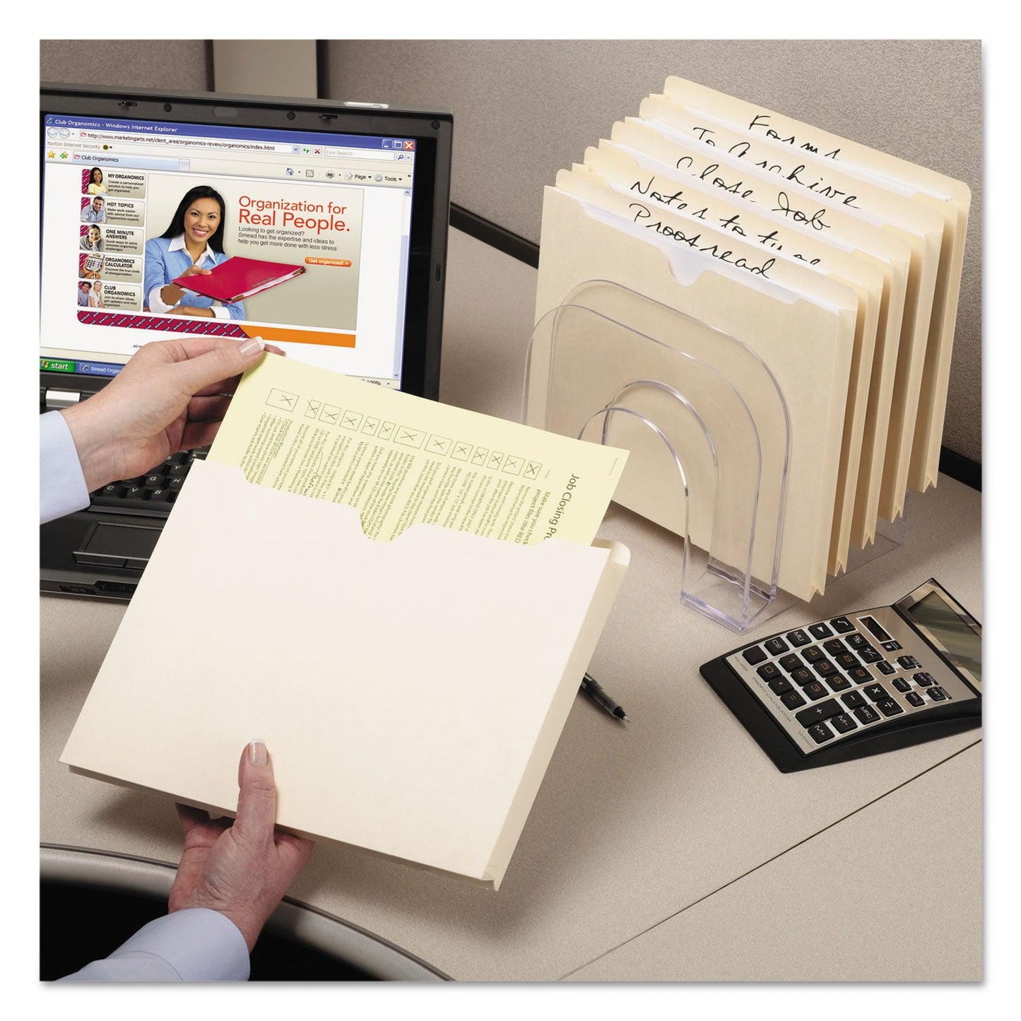 Smead 100% Recycled Top Tab File Jackets, Straight Tab, Letter Size, Manila, 50/Box