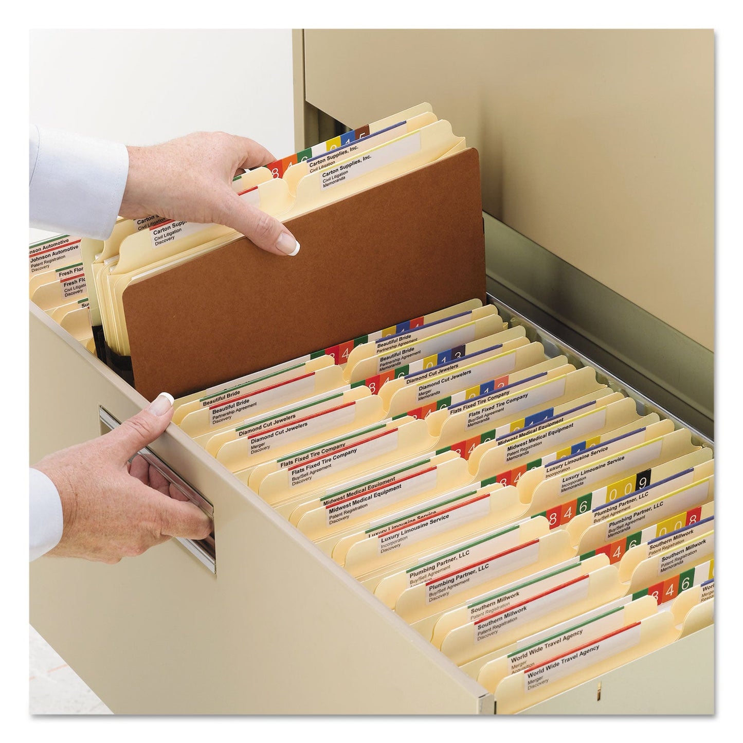 Smead Redrope Drop Front File Pockets, 1.75" Expansion, Legal Size, Redrope, 25/Box