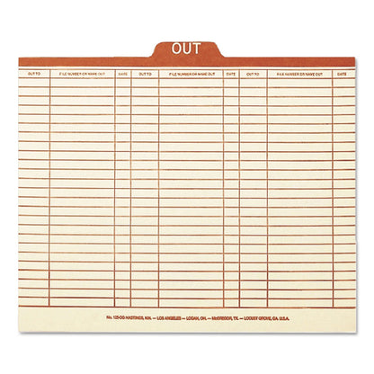 Smead Manila Out Guides, Printed Form Style, 1/5-Cut Top Tab, Out, 8.5 x 11, Manila, 100/Box