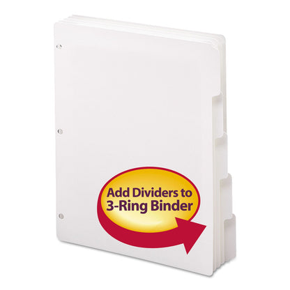 Smead Three-Ring Binder Index Divider, 5-Tab, 11 x 8.5, White, 20 Sets