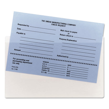 Smead Self-Adhesive Poly Pockets, Top Load, 9 x 5.56, Clear, 100/Box