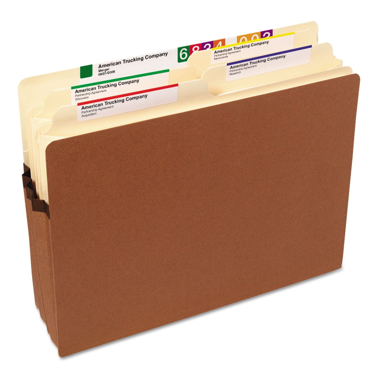 Smead Redrope Drop Front File Pockets, 3.5" Expansion, Letter Size, Redrope, 50/Box