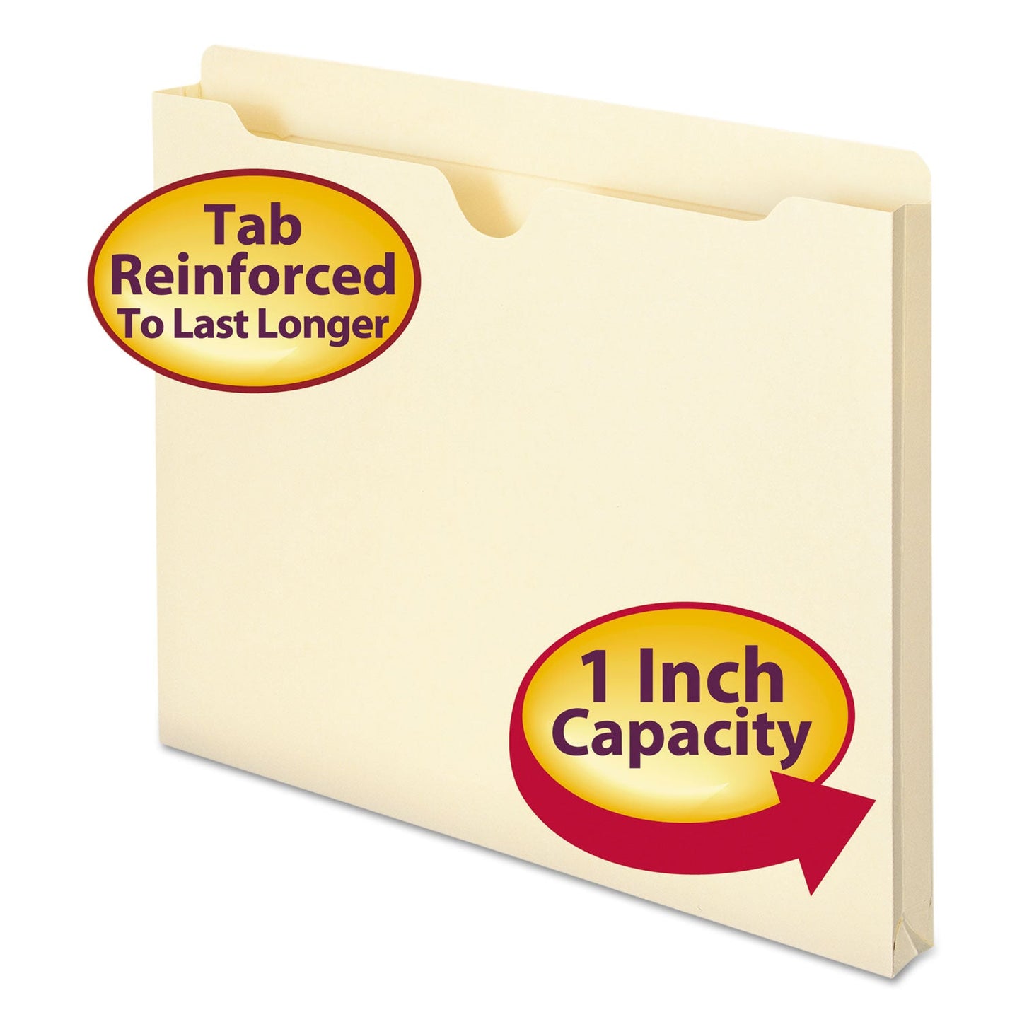 Smead Manila File Jackets, 2-Ply Straight Tab, Letter Size, Manila, 50/Box