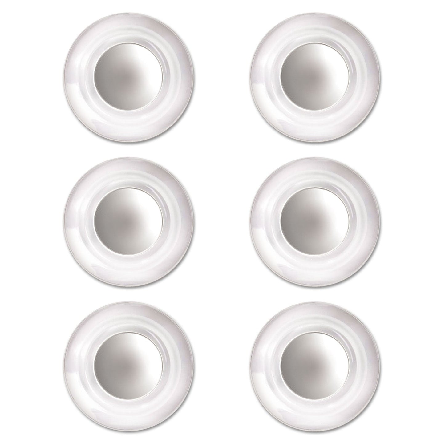 Quartet Glass Magnets, Large, Clear, 0.45" Diameter, 6/Pack