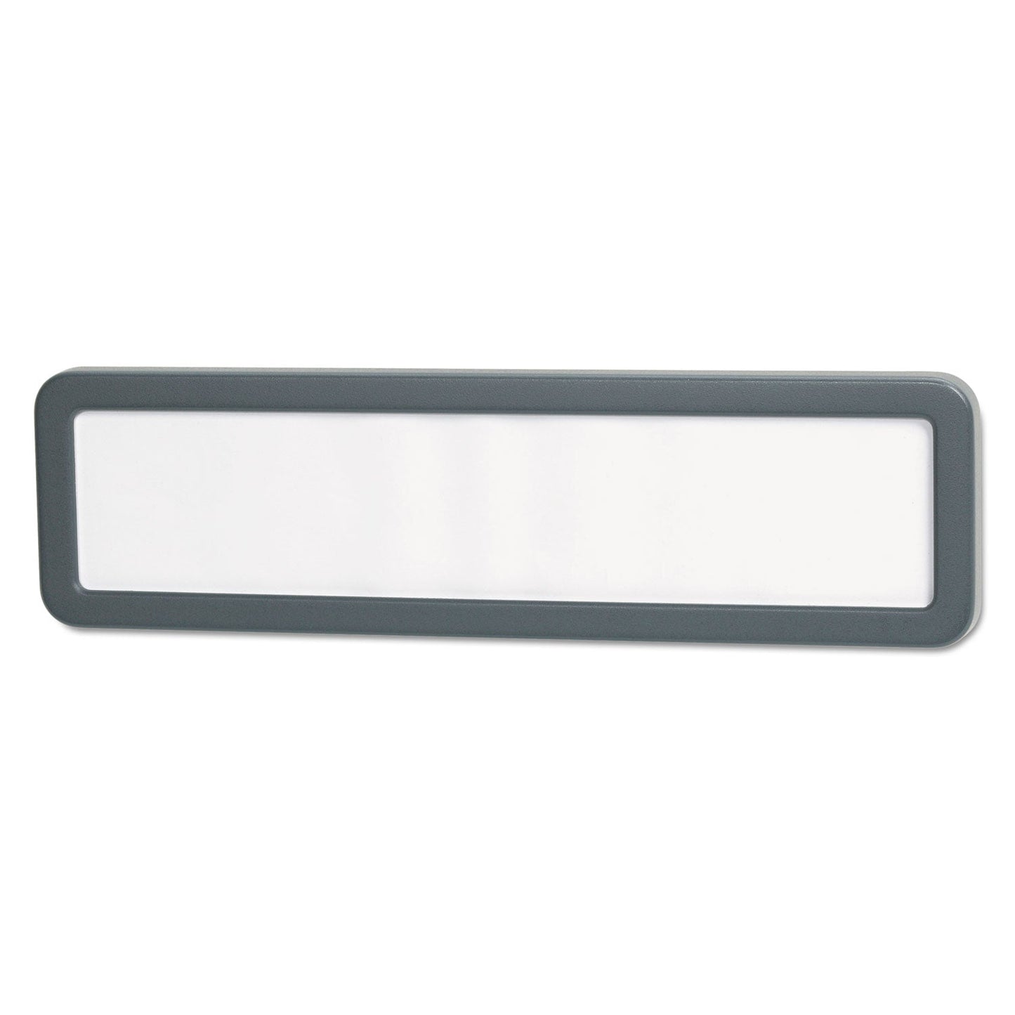 Universal Recycled Cubicle Nameplate with Rounded Corners, 9 x 2.5, Charcoal