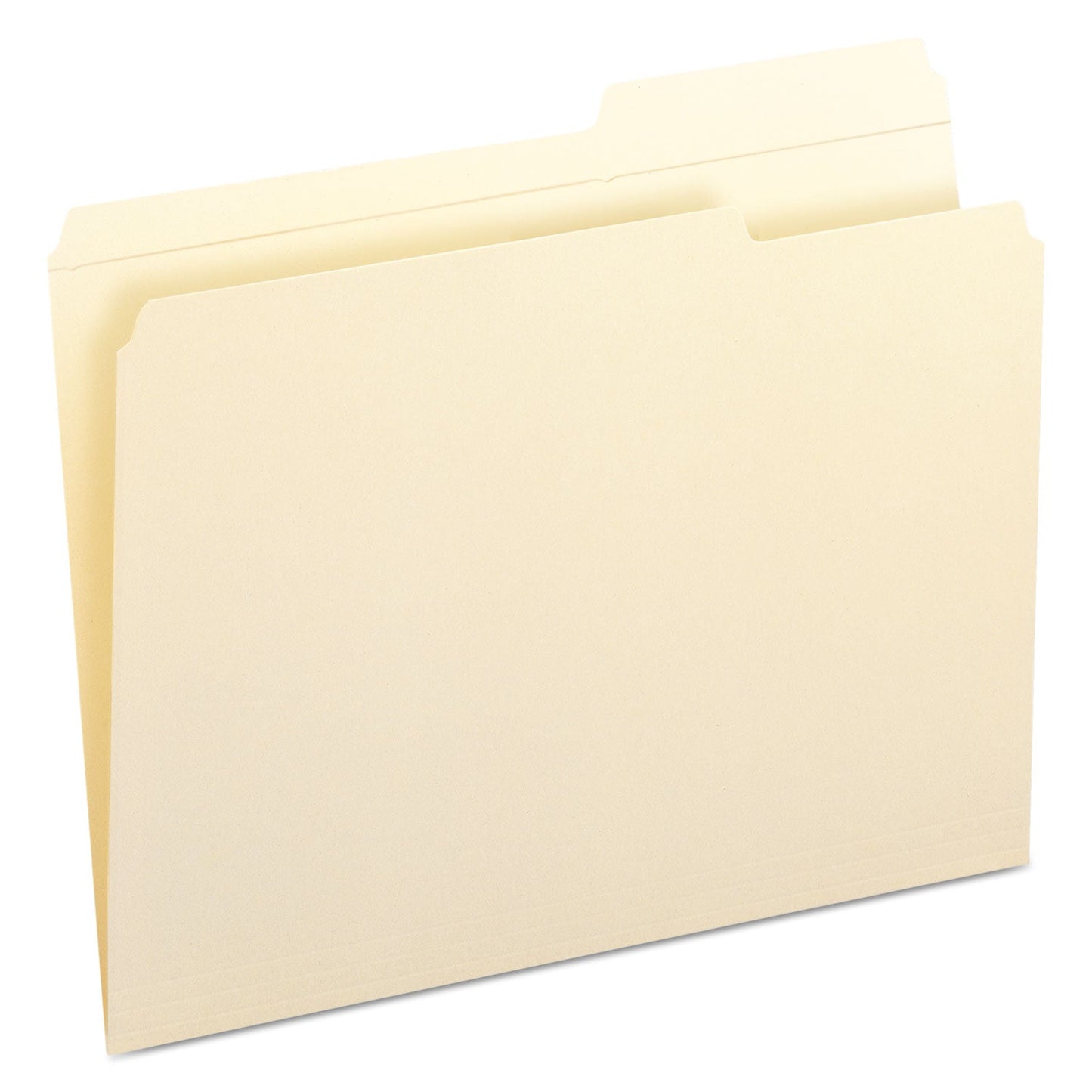 Smead Reinforced Guide Height File Folders, 2/5-Cut Tabs: Right Position, Letter Size, 0.75" Expansion, Manila, 100/Box