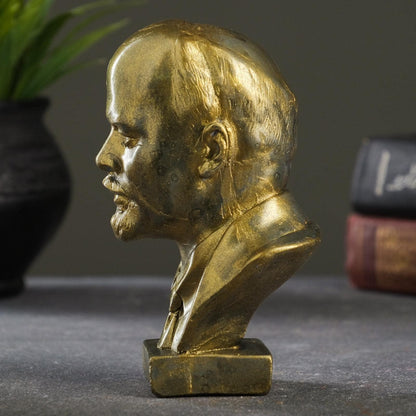 Vladimir Lenin Russian Soviet Communist Leader Bust Sculpture Statue Collectible Art Figurine Figure (Red)