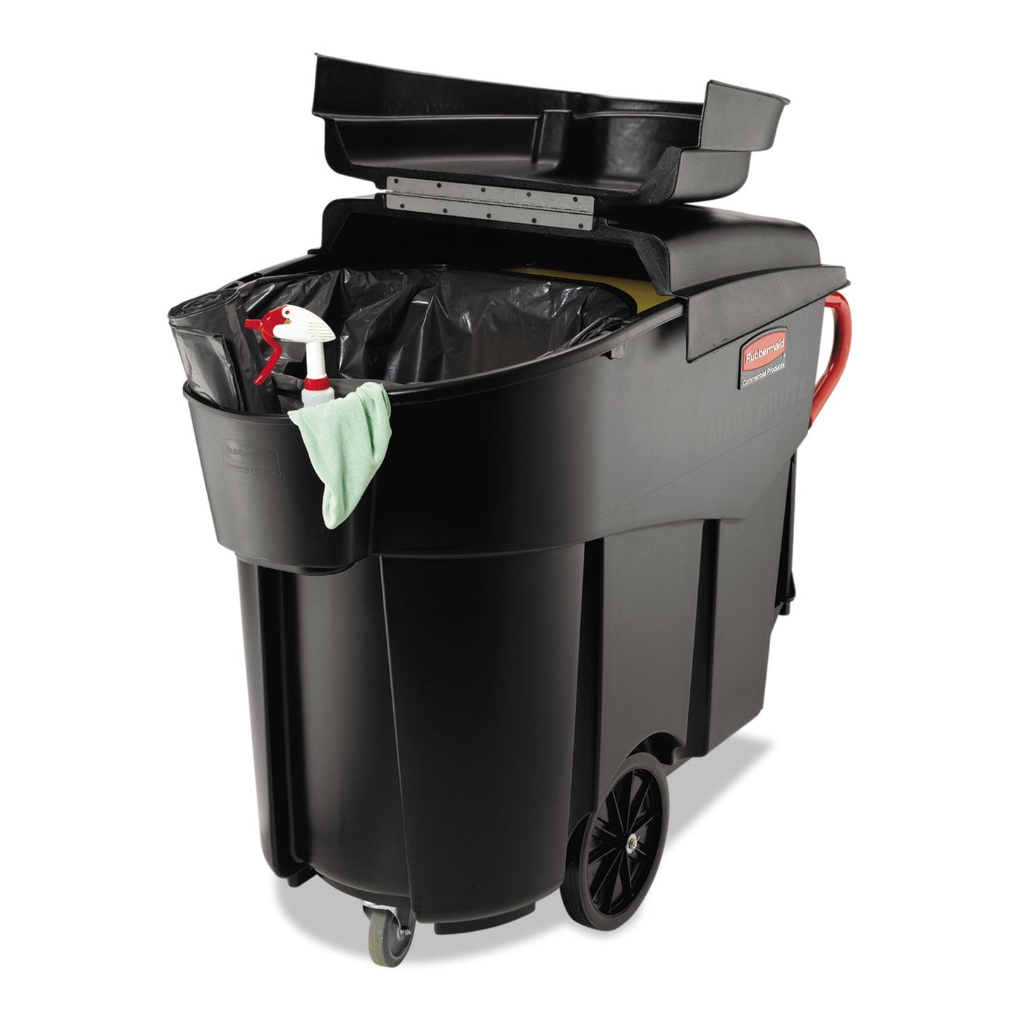 Rubbermaid Mega Brute Mobile Container, Rectangular, Plastic, 120 gal, Black