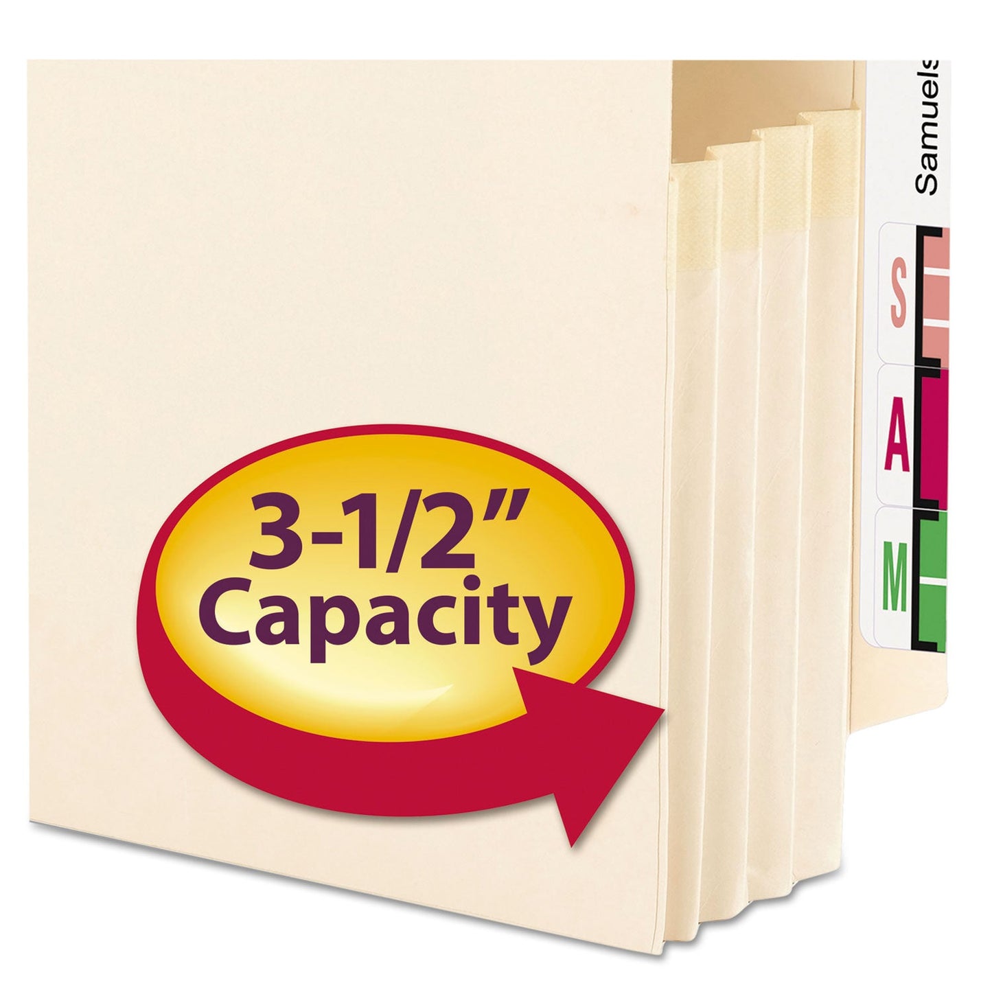 Smead Manila End Tab File Pockets, 3.5" Expansion, Legal Size, Manila, 25/Box