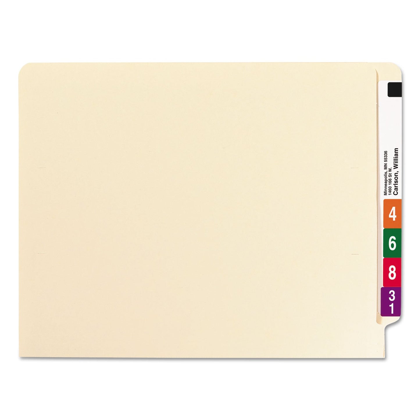 Smead 100% Recycled Manila End Tab Folders, Straight Tabs, Letter Size, 0.75" Expansion, Manila, 100/Box