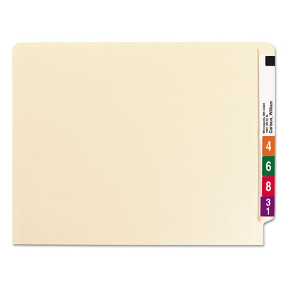 Smead Manila End Tab Classification Folders, 1 Divider, Letter Size, Manila, 10/Box