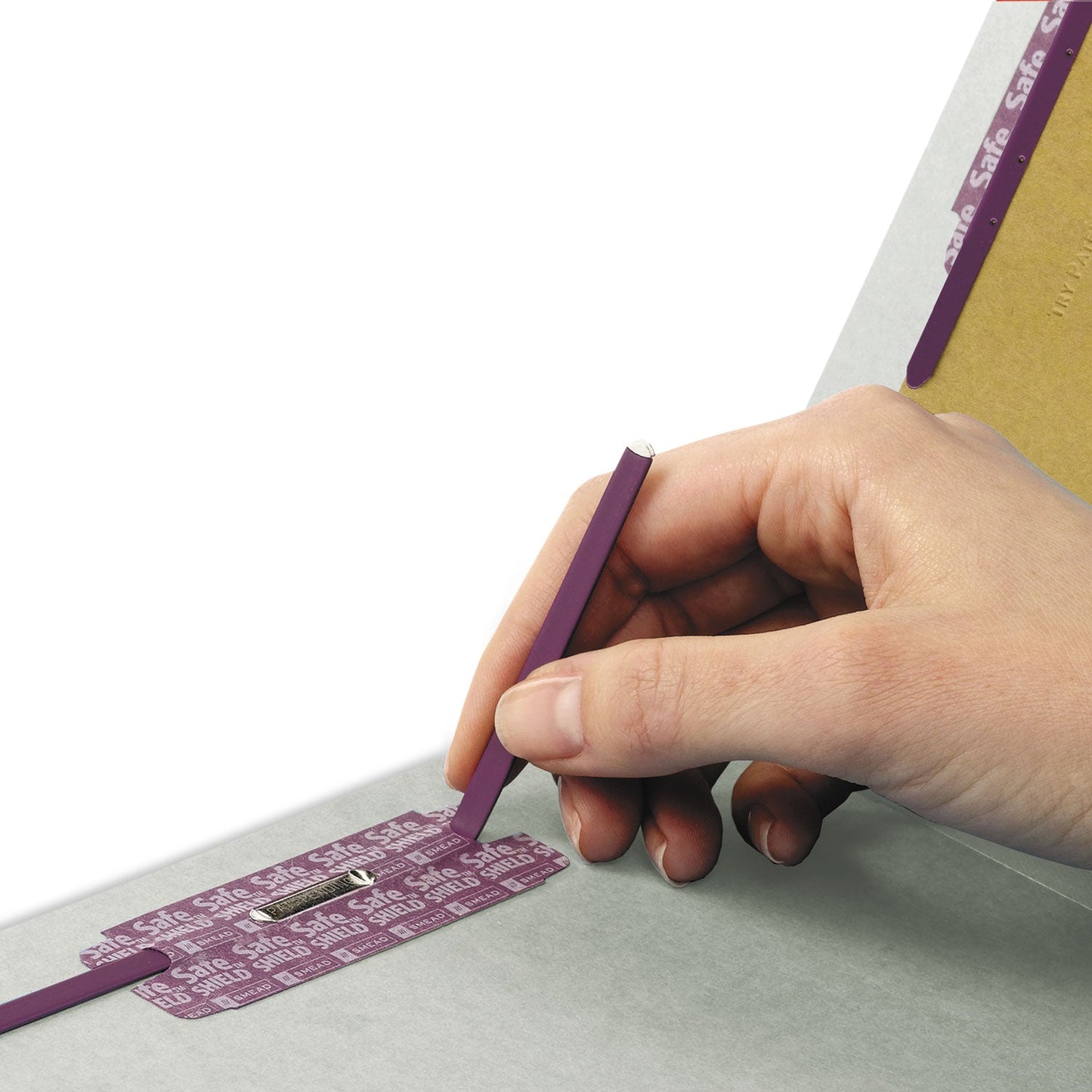 Smead End Tab Pressboard Classification Folders with SafeSHIELD Coated Fasteners, 3 Dividers, Letter Size, Gray-Green, 10/Box