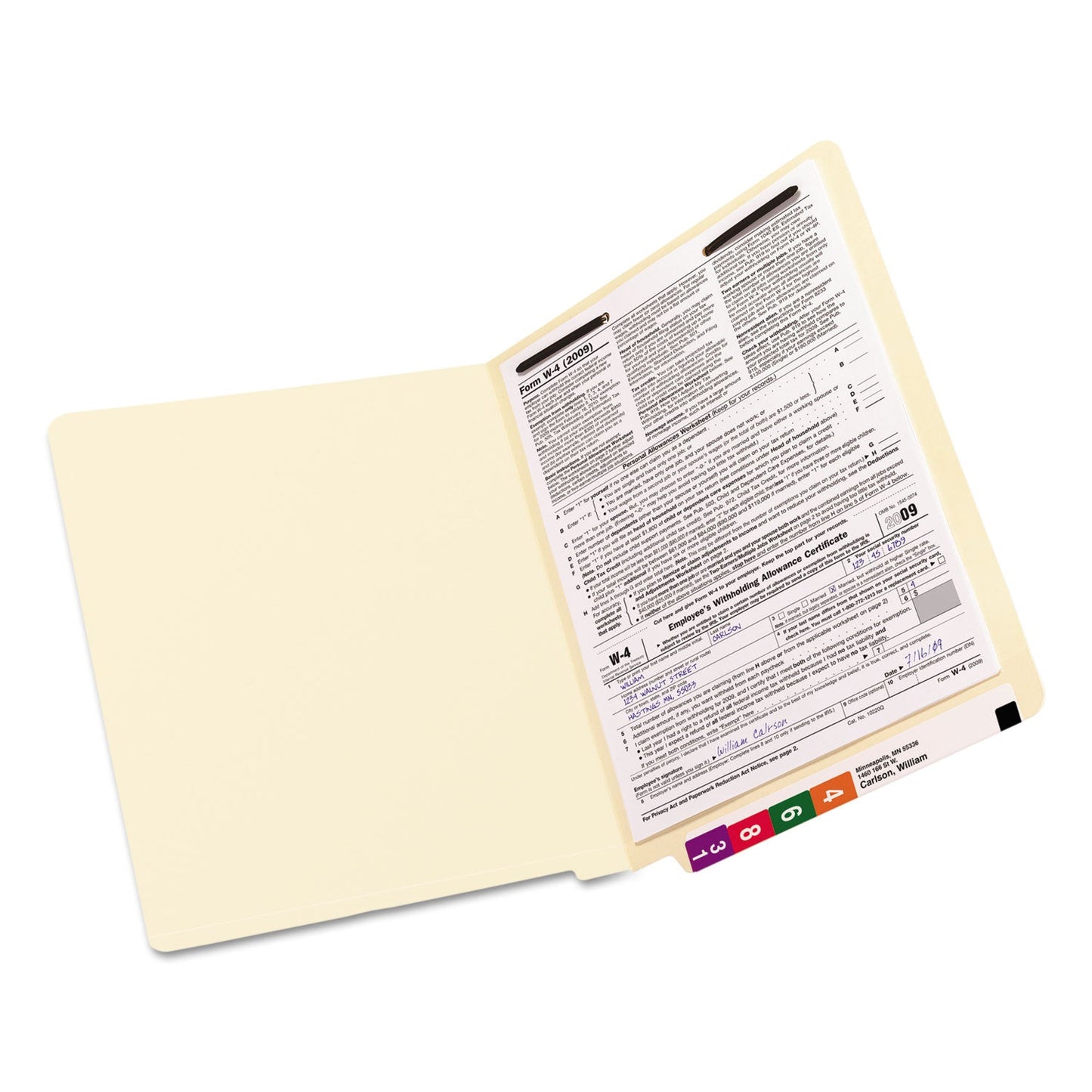Smead Manila End Tab Fastener Folders with Reinforced Tabs, 11-pt Stock, 1 Fastener, Letter Size, Manila Exterior, 50/Box