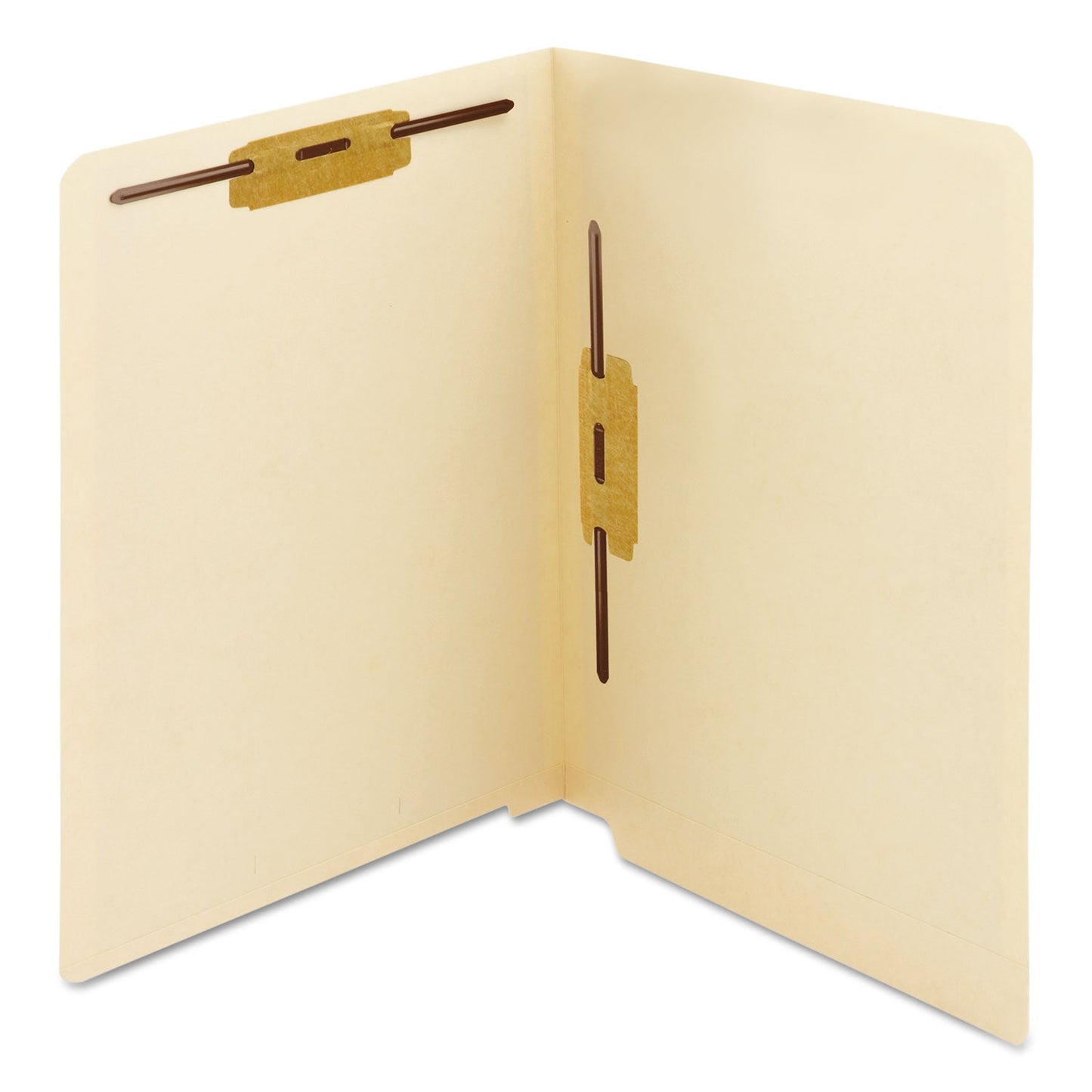 Smead Manila End Tab Fastener Folders with Reinforced Tabs, 11-pt Stock, 2 Fasteners, Letter Size, Manila Exterior, 50/Box