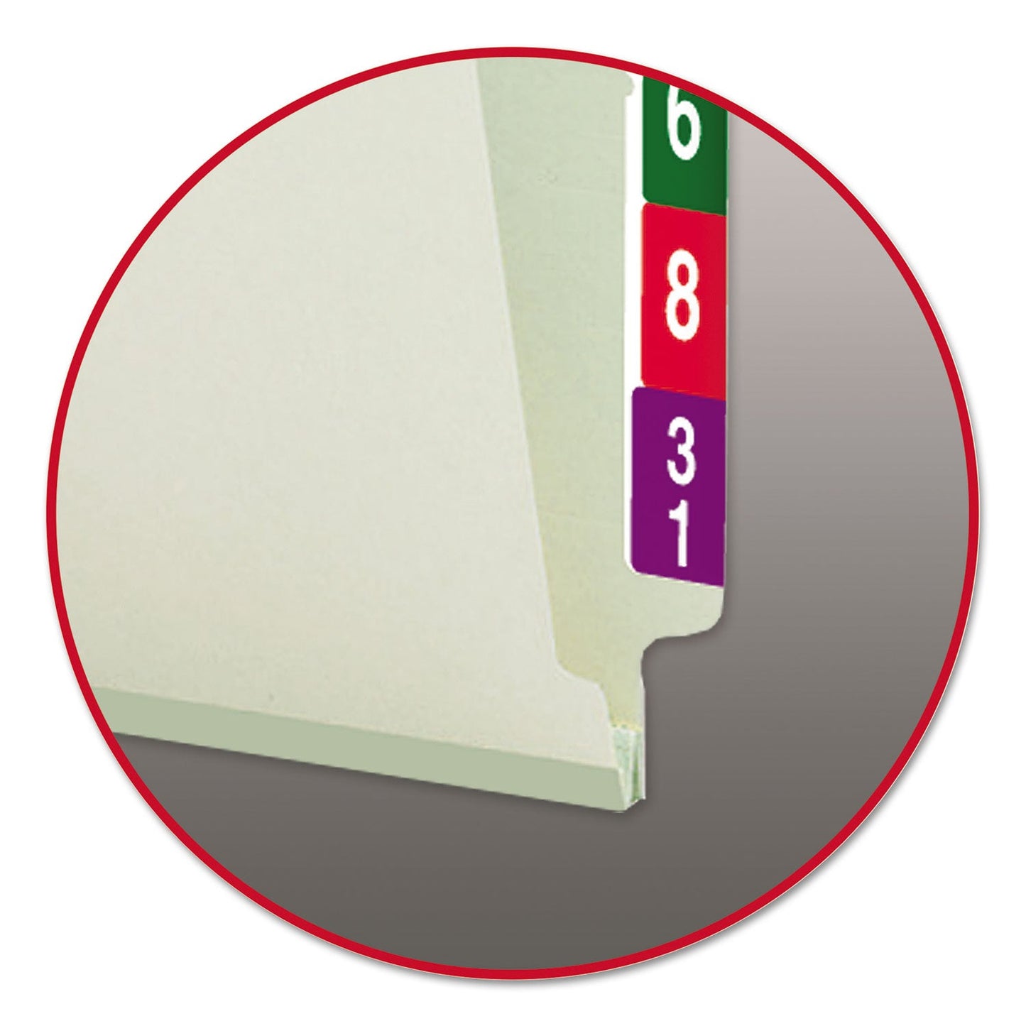 Smead End Tab Pressboard Classification Folders with Two SafeSHIELD Coated Fasteners, 1" Expansion, Legal Size, Gray-Green, 25/Box