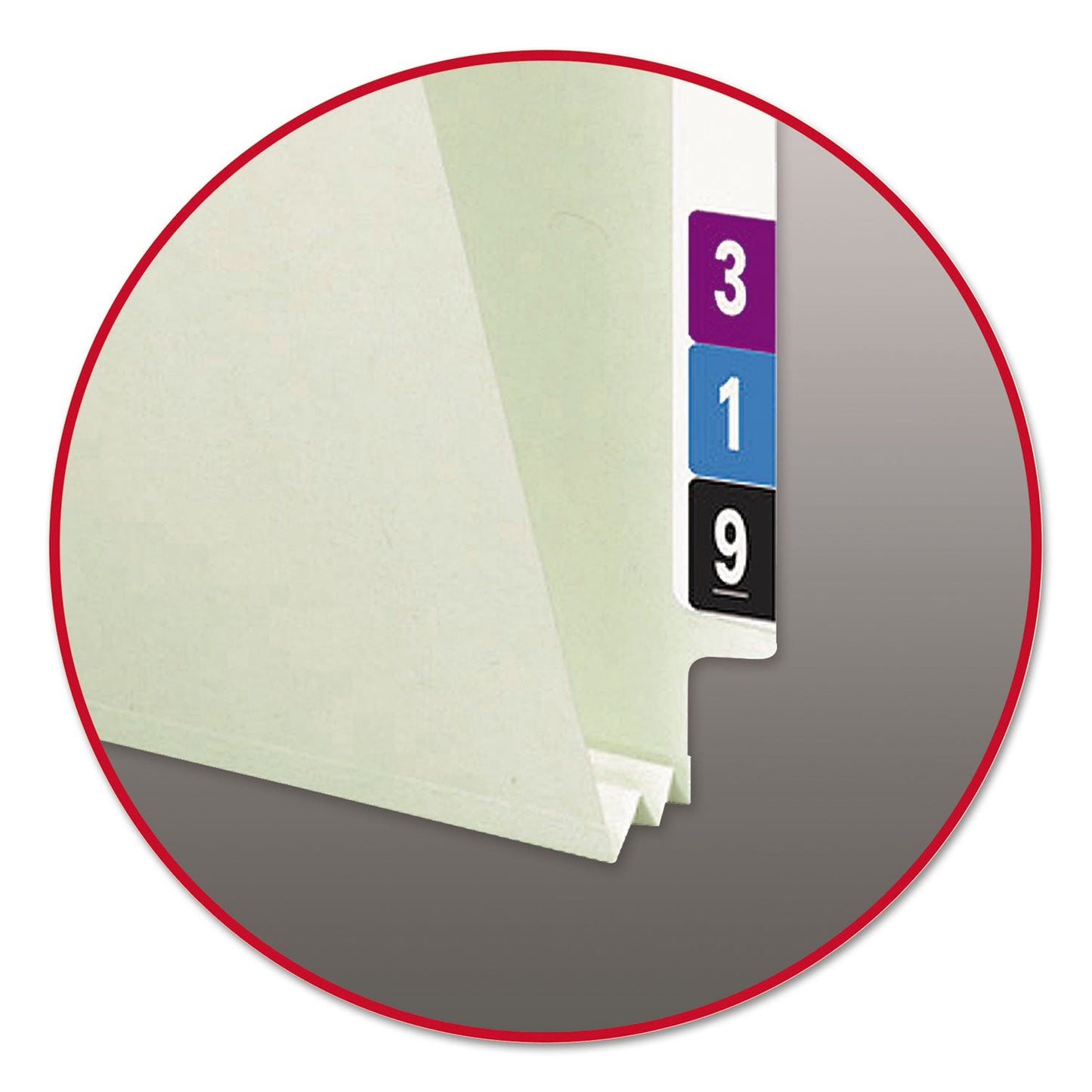 Smead End Tab Pressboard Classification Folders with Two SafeSHIELD Coated Fasteners, 2" Expansion, Legal Size, Gray-Green, 25/Box
