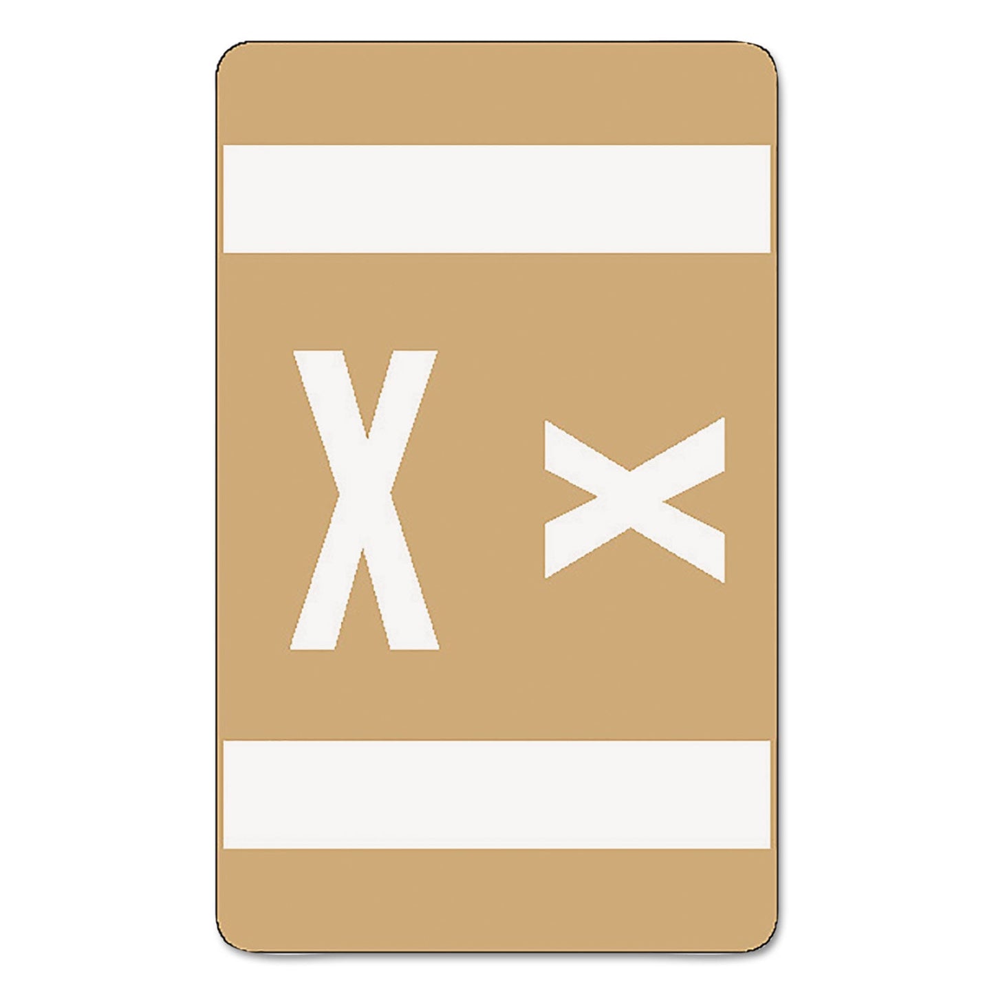 Smead AlphaZ Color-Coded Second Letter Alphabetical Labels, X, 1 x 1.63, Light Brown, 10/Sheet, 10 Sheets/Pack