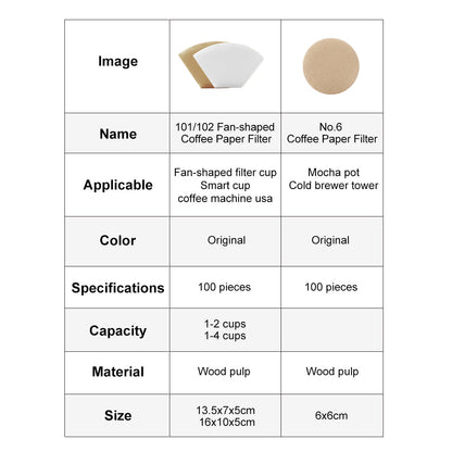 Coffee Filter Papers 100-Pack