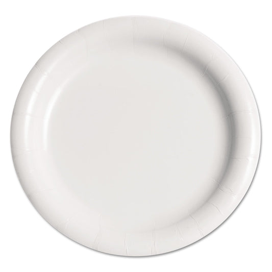Dart Bare Eco-Forward Clay-Coated Mediumweight Paper Plate, 9" dia, White, 125/Pack, 4 Packs/Carton