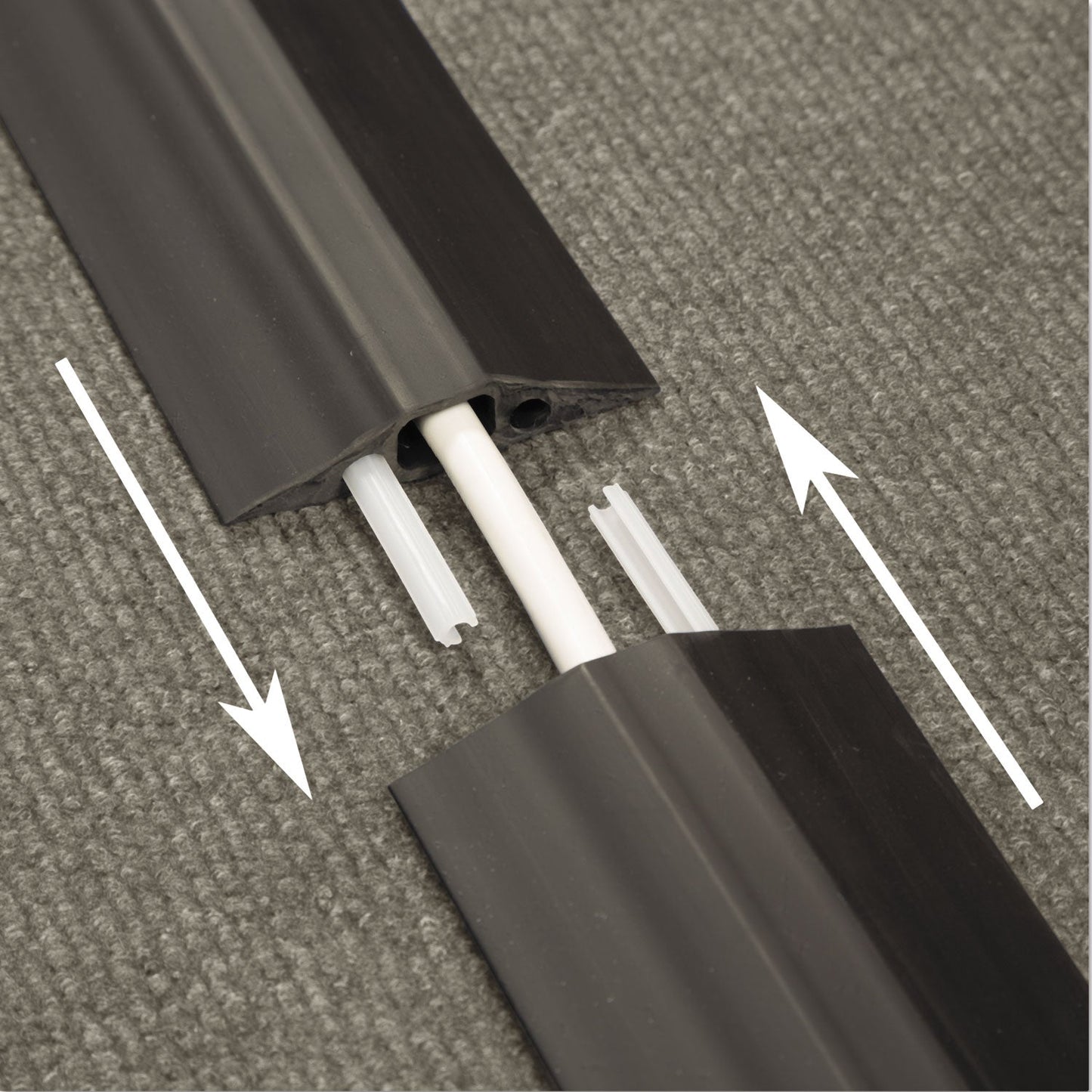 D-Line Medium-Duty Floor Cable Cover, 2.75 x 0.5 x 6 ft, Black