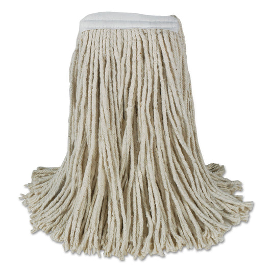 Boardwalk Banded Cotton Mop Heads, Cut-End, 20oz, White, 12/Carton