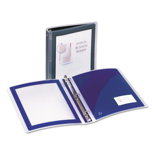 Avery Flexi-View Binder with Round Rings, 3 Rings, 1" Capacity, 11 x 8.5, Black