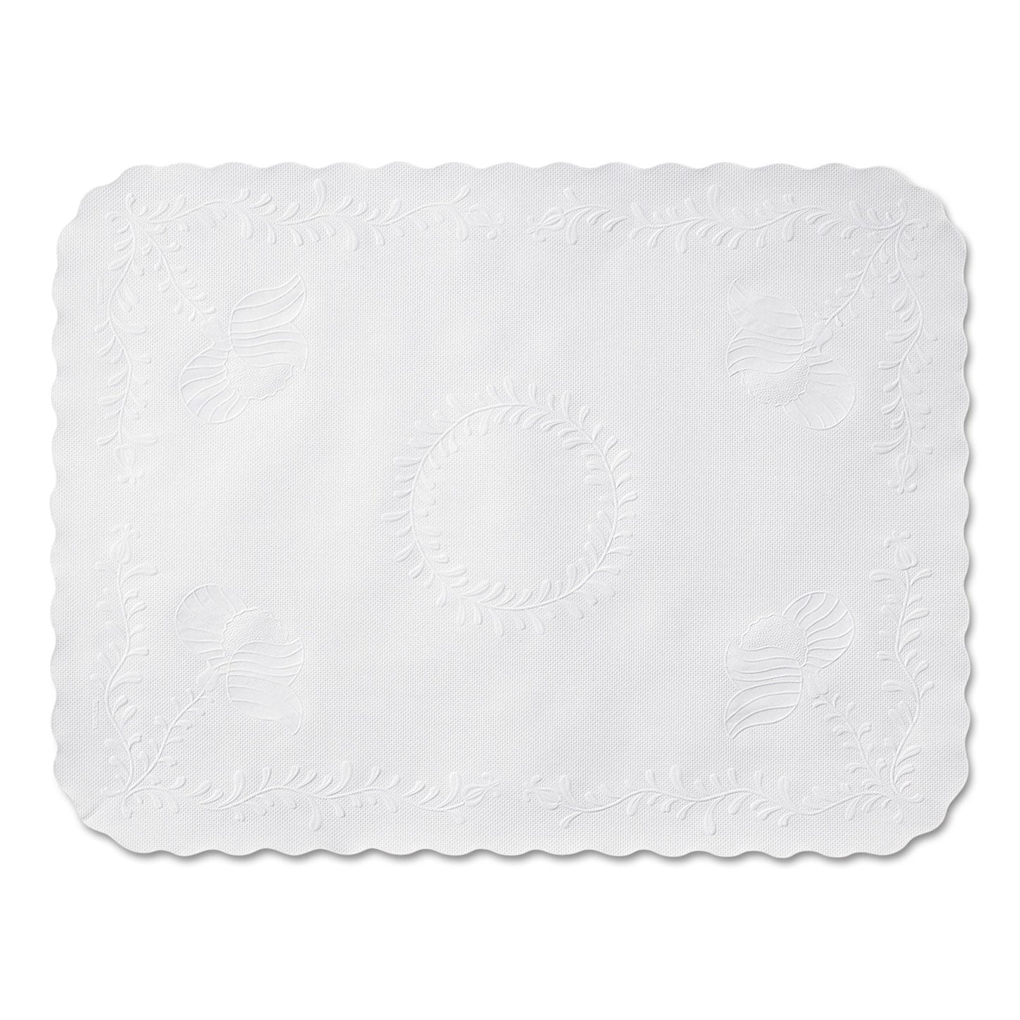 Hoffmaster Scalloped Edge Traymat, Bond Paper, White, 16.63 x 12.75, 1,000/Carton