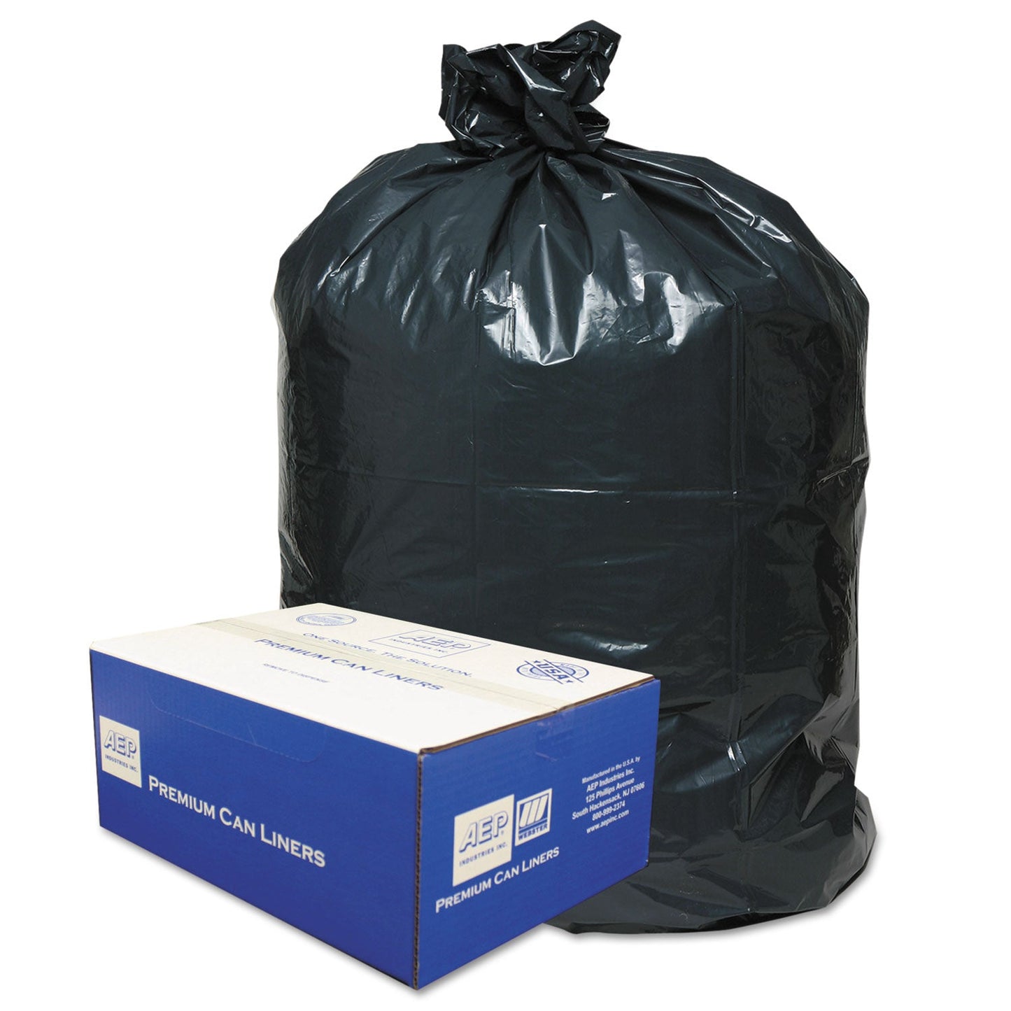 Classic Linear Low-Density Can Liners, 45 gal, 0.63 mil, 40" x 46", Black, 250/Carton