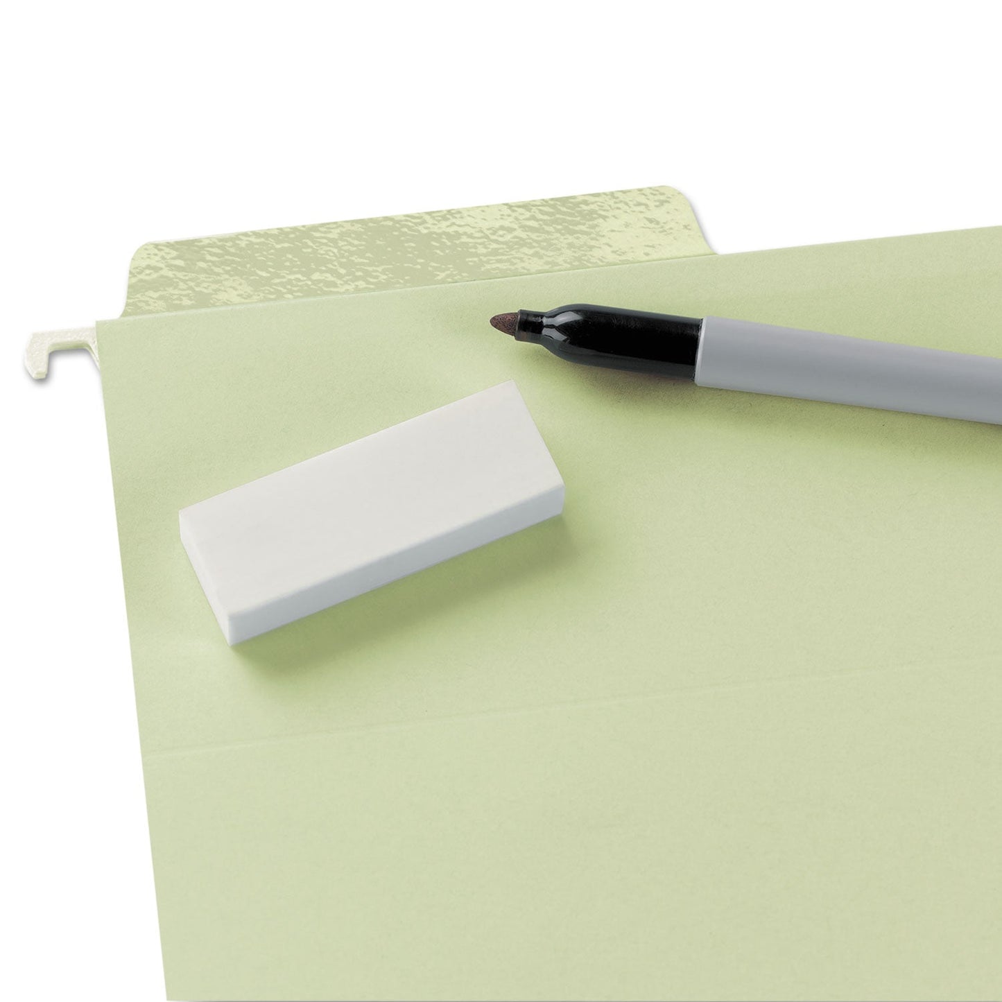 Smead Erasable FasTab Hanging Folders, Letter Size, 1/3-Cut Tabs, Moss, 20/Box