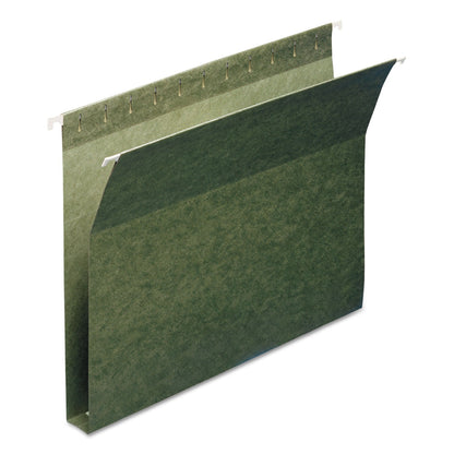 Smead Box Bottom Hanging File Folders, 1" Capacity, Letter Size, Standard Green, 25/Box