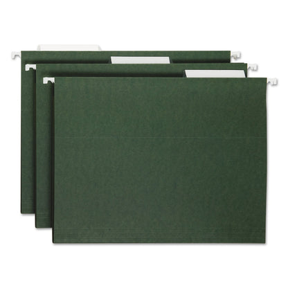 Smead Poly Index Tabs and Inserts For Hanging File Folders, 1/3-Cut, White/Clear, 3.5" Wide, 25/Pack