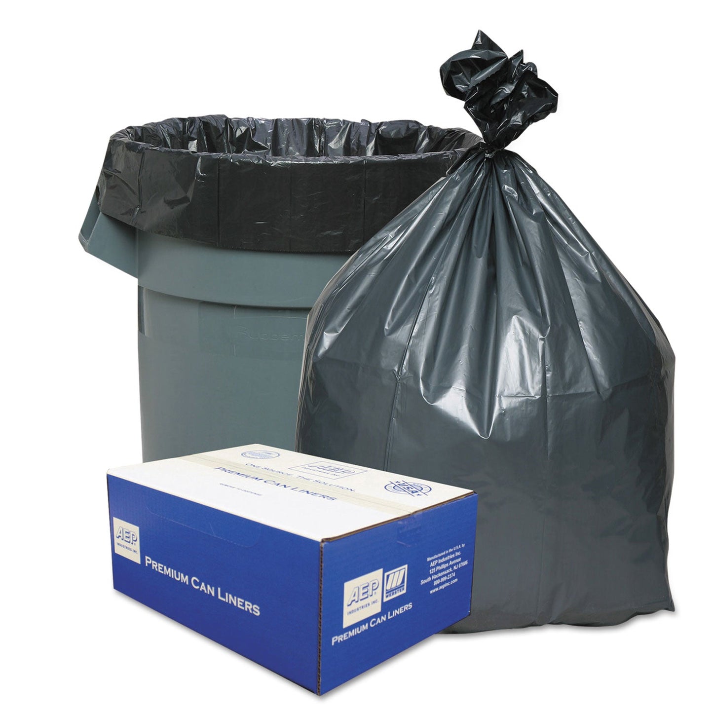 Platinum Plus Can Liners, 30 gal, 1.35 mil, 30" x 36", Gray, 100/Carton