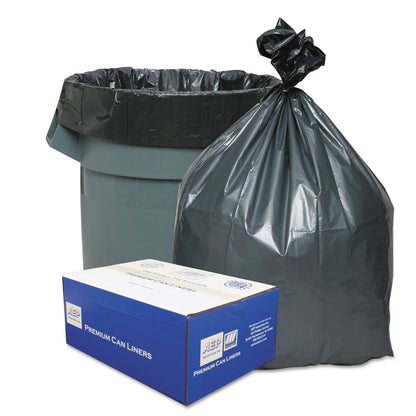 Platinum Plus Can Liners, 45 gal, 1.55 mil, 39" x 46", Gray, 50/Carton