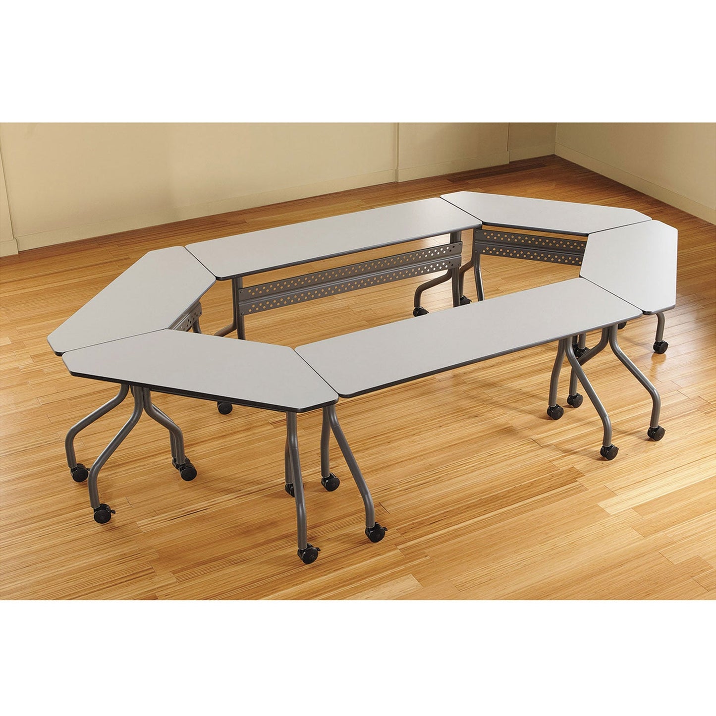 Iceberg OfficeWorks Mobile Training Table, Rectangular, 60w x 18d x 29h, Gray/Charcoal