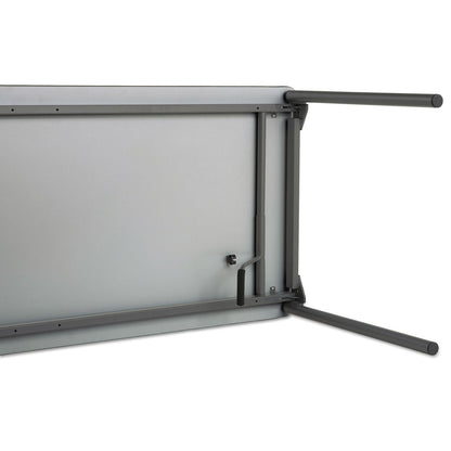 Iceberg Maxx Legroom Wood Folding Table, Rectangular Top, 60w x 18d x 29.5h, Gray/Charcoal