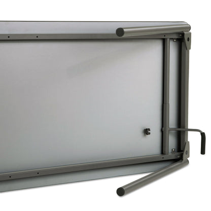 Iceberg Maxx Legroom Wood Folding Table, Rectangular Top, 72w x 18d x 29.5h, Gray/Charcoal