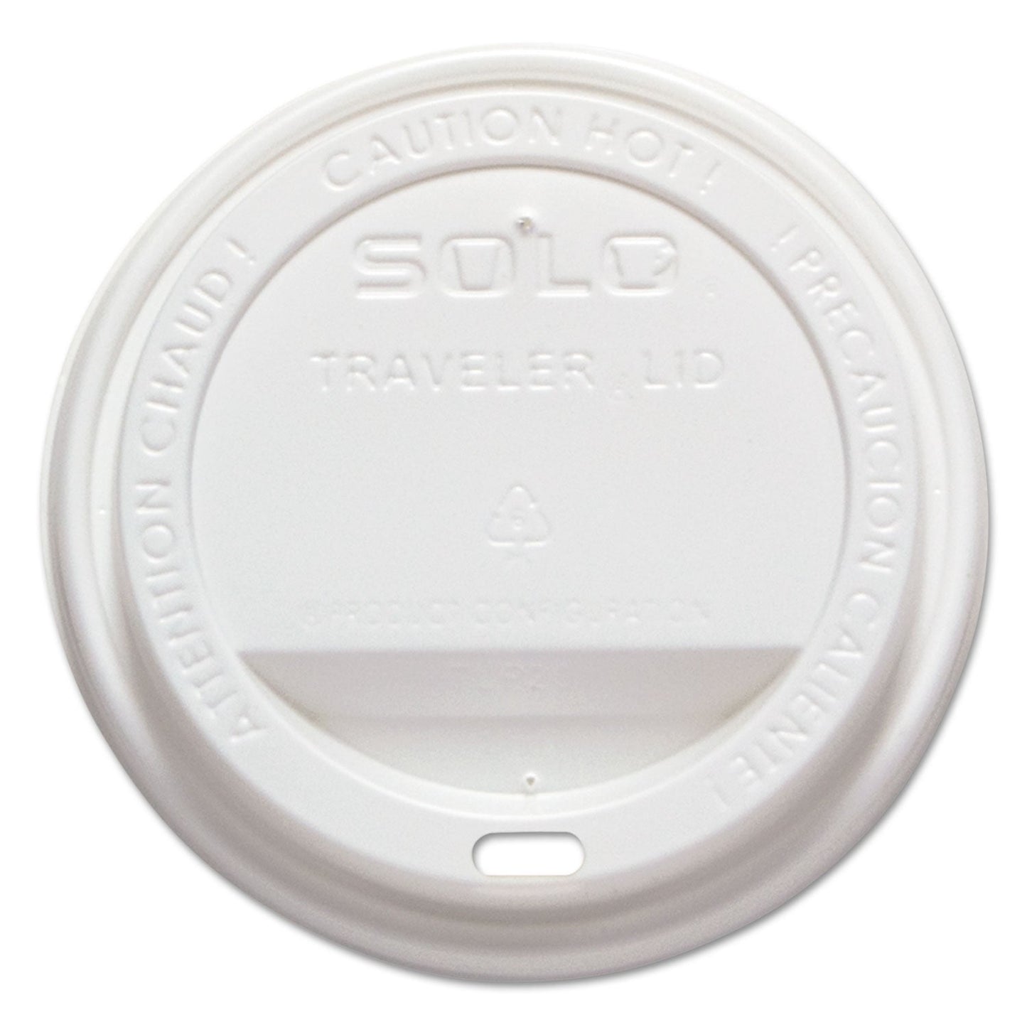 Dart Traveler Cappuccino Style Dome Lid, Polystyrene, Fits 10 oz to 24 oz Hot Cups, White, 100/Pack, 10 Packs/Carton