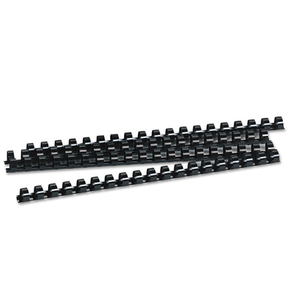 Fellowes Plastic Comb Bindings, 1/2" Diameter, 90 Sheet Capacity, Black, 100/Pack