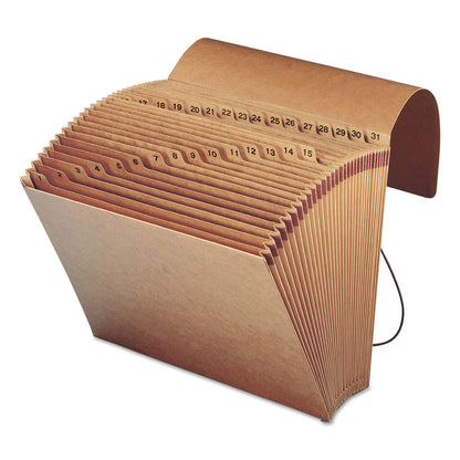 Smead Indexed Expanding Kraft Files, 31 Sections, Elastic Cord Closure, 1/15-Cut Tabs, Letter Size, Kraft