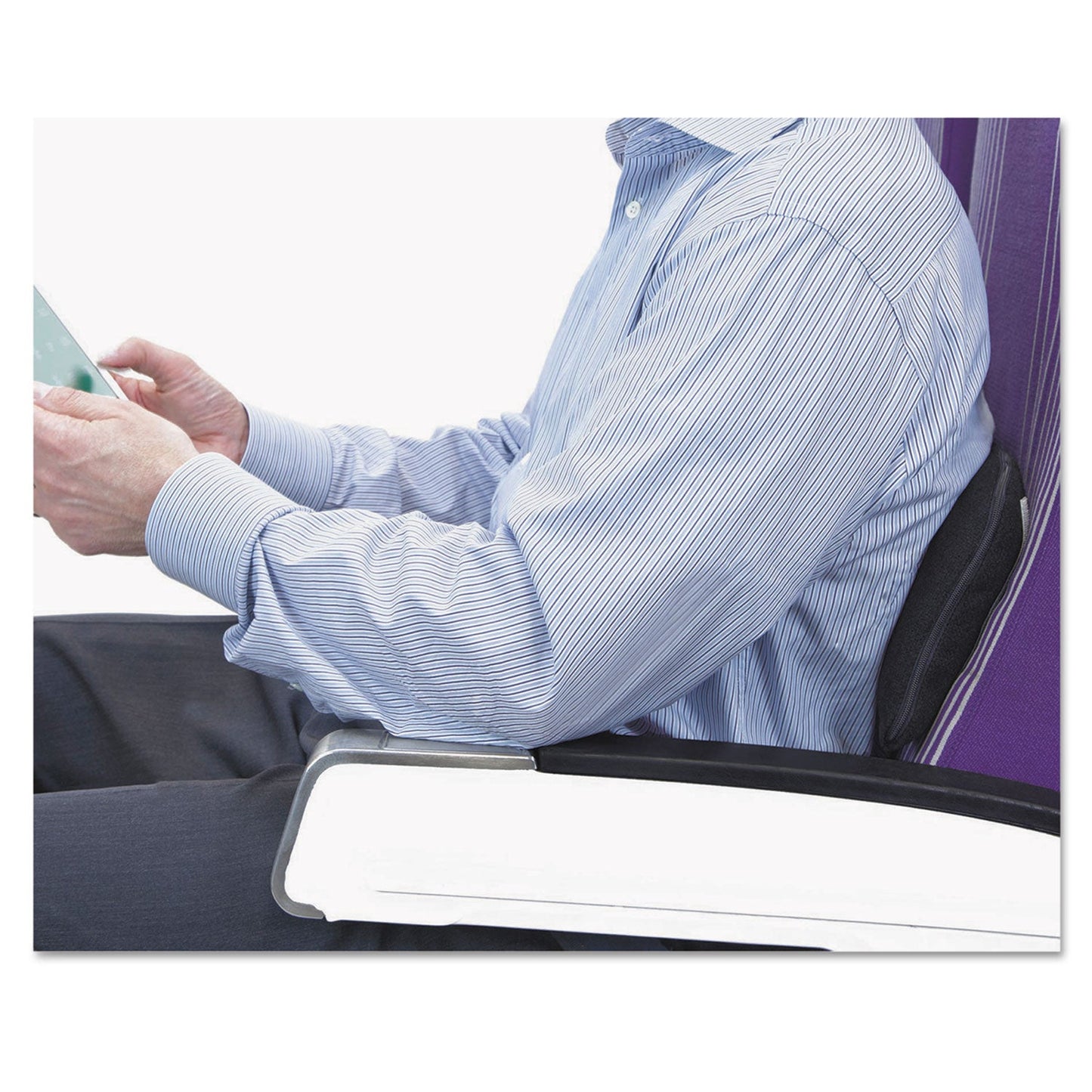 Master Caster The ComfortMakers Deluxe Lumbar Support Cushion, Memory Foam, 12.5 x 2.5 x 7.5, Black