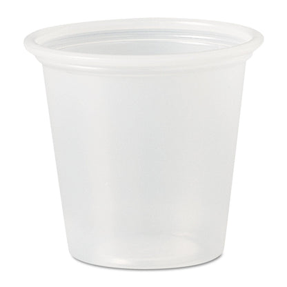 Dart Polystyrene Portion Cups, 1.25 oz, Translucent, 2,500/Carton