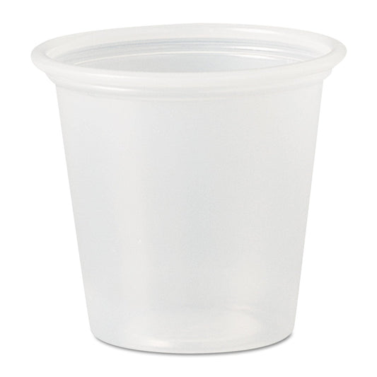 Dart Polystyrene Portion Cups, 1.25 oz, Translucent, 2,500/Carton