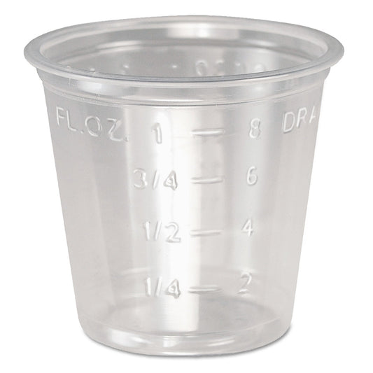 Dart Plastic Medical and Dental Cups, 1 oz, Clear, Graduated, 5,000/Carton