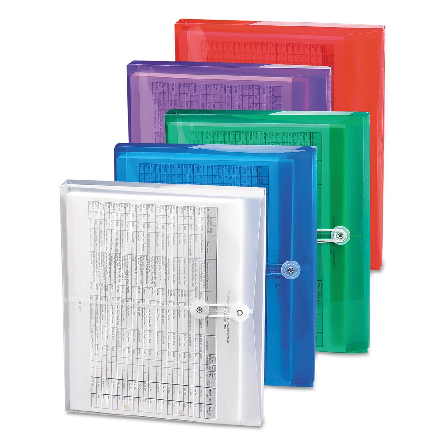 Smead Poly String and Button Interoffice Envelopes, Open-Side (Horizontal), 9.75 x 11.63, Clear, 5/Pack